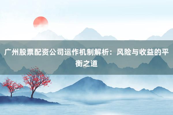 广州股票配资公司运作机制解析：风险与收益的平衡之道