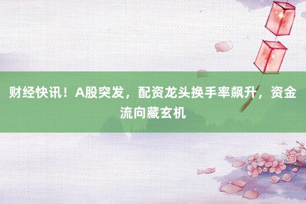 财经快讯！A股突发，配资龙头换手率飙升，资金流向藏玄机