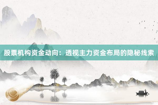 股票机构资金动向：透视主力资金布局的隐秘线索